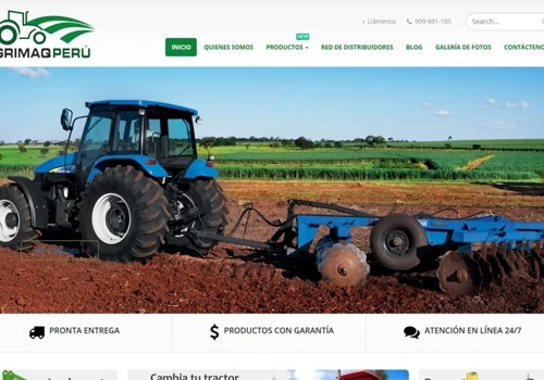 Web design for tractor trader in Peru
