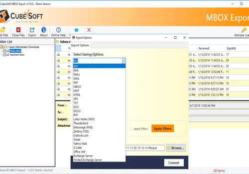 CubexSoft MBOX Export