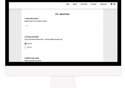 Survey tool for a research project