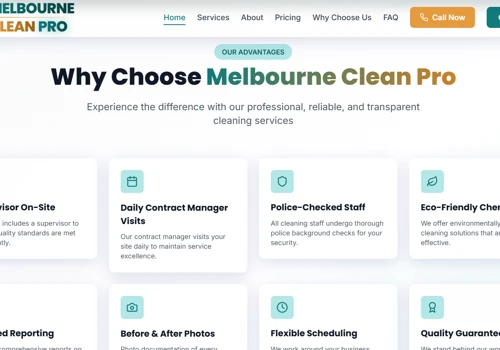 Cleaning Website Built for recurring clients.