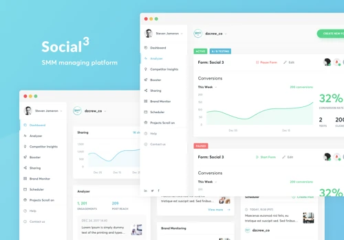 The web design UI/UX optimization for a post scheduler