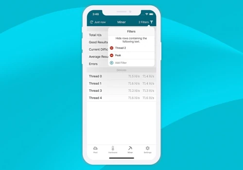 Cryptocurrency Mining Monitor App for iOS iPhone