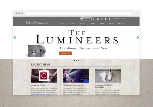 Lumineers Website & Fan Club Design/Development