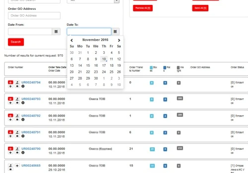 Web portal for Logistics
