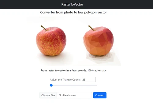 Converter from photo to low polygon vector