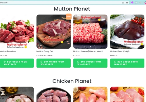 E-Commerce website with order on WhatsApp feature