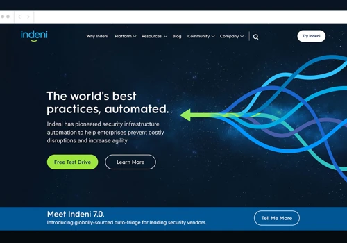 Branded messaging and website design for Indeni