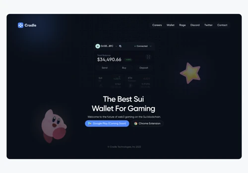 Cradle: Website design UI/UX