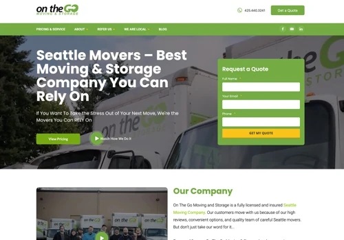 On the Go Moving & Storage - Local SEO, Website