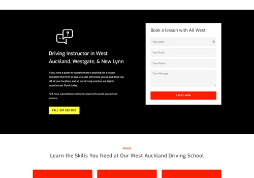 All West Driving Academy Web Design & SEO