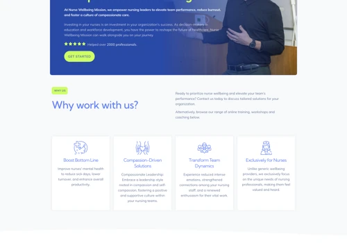 Website Redesign for  Nurse Wellbeing Mission
