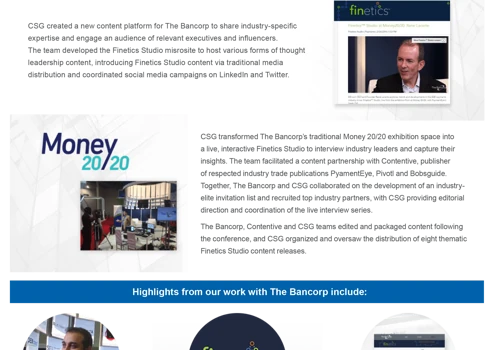 LAUNCH OF FINETICS CONTENT STUDIO AT MONEY 20/20