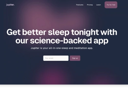 Sleep app website built with Framer