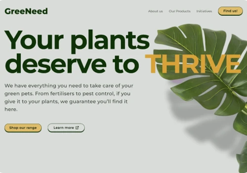 Plant retail E-Commerce website built with Framer