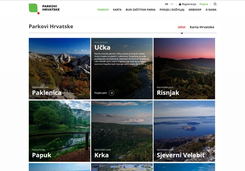 Parkovi Hrvatske - Web portal and ticketing