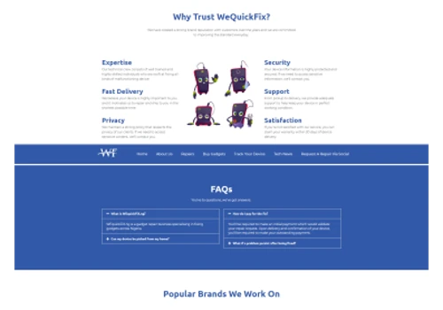 Website Design For WeQuickFix Technologies