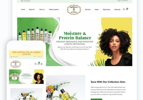 Hydra Therma Naturals Custom Theme Design