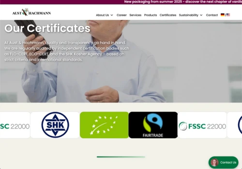Refined Global Website for Aust & Hachmann