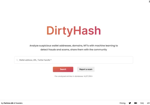 Dirty Hash- A blockchain fraud detection portal