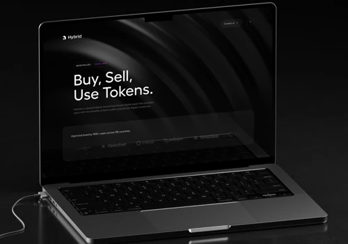 Hybrid - website and branding for digital currency