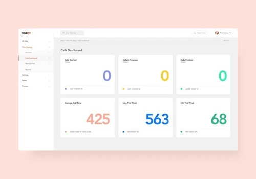 Sellmo - Calls Dashboard and Finances Page