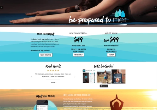 Melt Hot Yoga Website & Branding