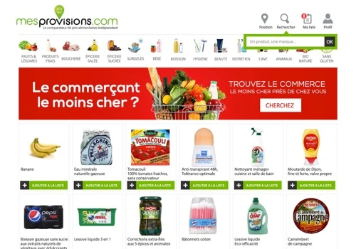 Mes Provisions - Food products comparison platform