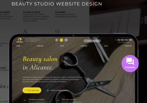 Beauty salon Website Design for Makarova Studio