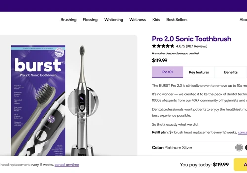 Burst Oral Care: E-commerce Platform Development