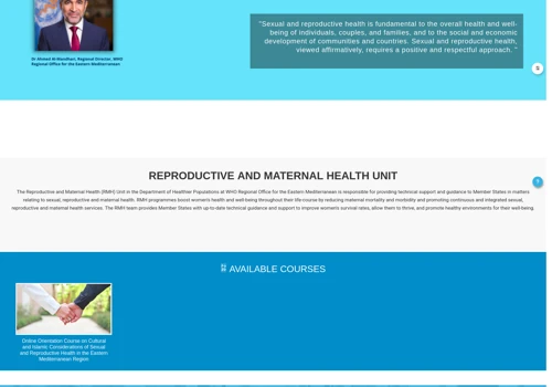 Moodle LMS & SRH Course Development for WHO EMRO