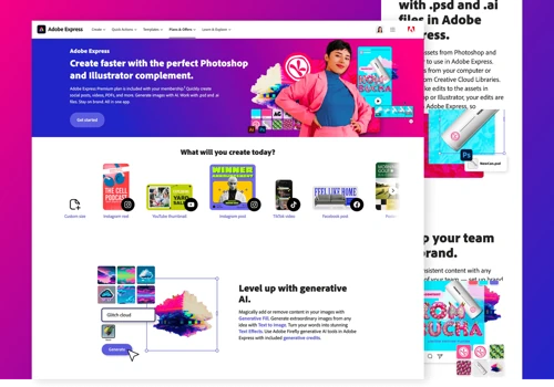 Landing page design & experimentation for Adobe