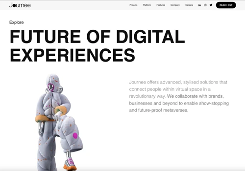 Website for a Metaverse company