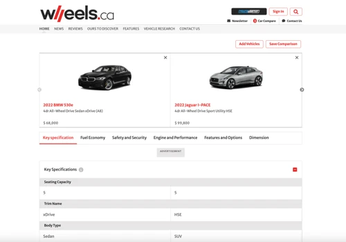 Wheels.ca is a prominent Canadian auto review site
