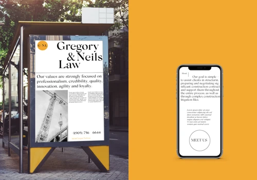 Gregory and Neils brand collateral and website