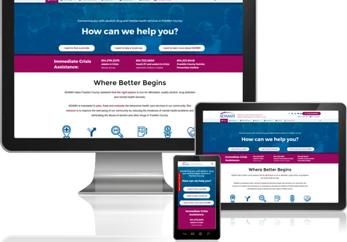 Custom website for ADAMH of Franklin County