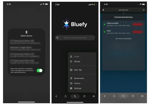 Bluefy - Web Bluetooth App
