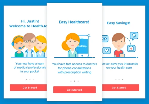 Healthcare mobile app onboarding