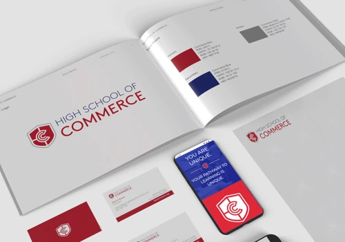 High School of Commerce branding & web design