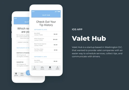 Mobile App for Valet Hub