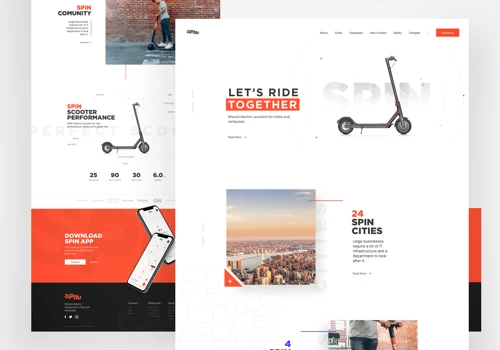SPIN Landing Page UI/UX Design