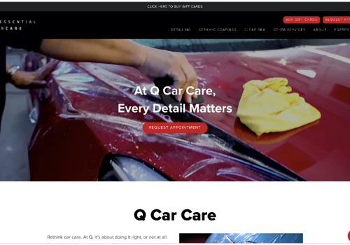 Squarespace Web Design: Q Car Care Auto Detailing Website