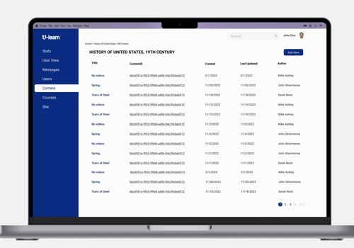 Platform for the universities to publish their mat