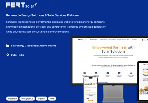 Fert Solar – Renewable Energy Solutions Platform