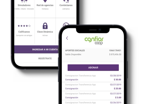 Confiar - Mobile application for transactions