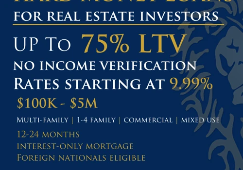 Hard Money Loans Rates starting at 9.99% 75% LTV