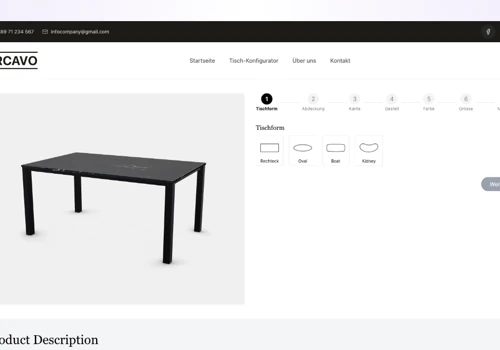 3D Website for Swiss Stone & Marble Tables