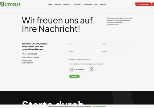 Website Relaunch for City-Glas Dortmund