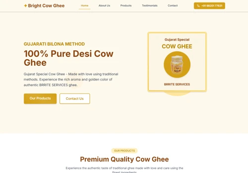 Web design and development for BrightCowGhee