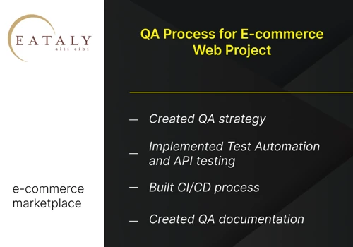 QA process for e-commerce web project