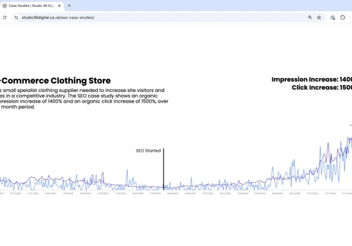 E-Commerce Clothing Store: 1500% Click Increase